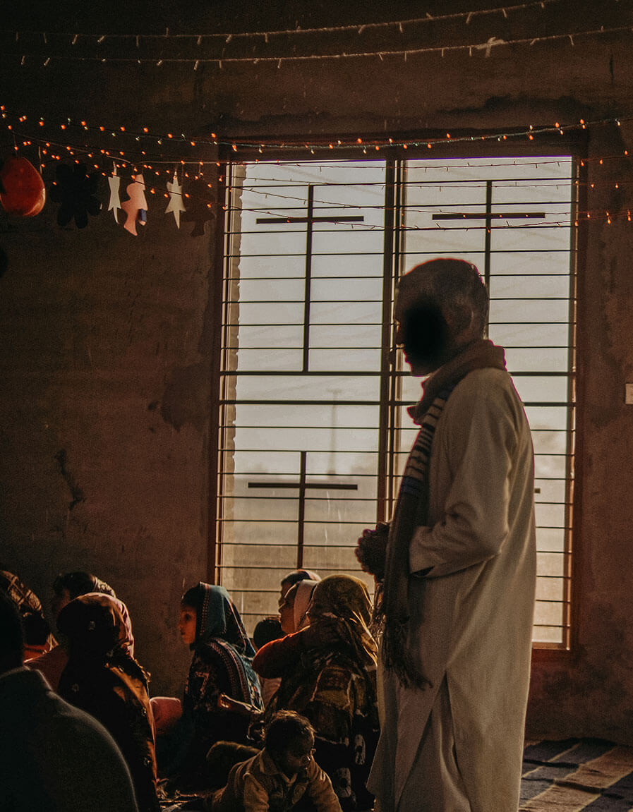 Man in Church in Pakistan