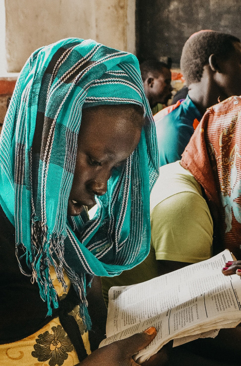 Woman reading Bible